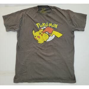 MF Presents Pikachu Pokémon Gray T-Shirt 2012 Vintage Made in Mexico Size L